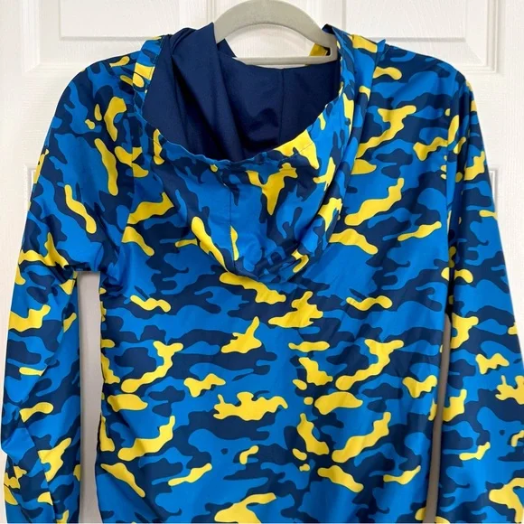Cub Scout BSA Scouting Blue Gold Camo Hooded Windbreaker Jacket Coat Youth Sz L - Picture 13 of 14